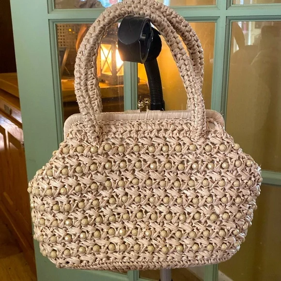 Vintage Straw Handbag - Picture 1 of 8